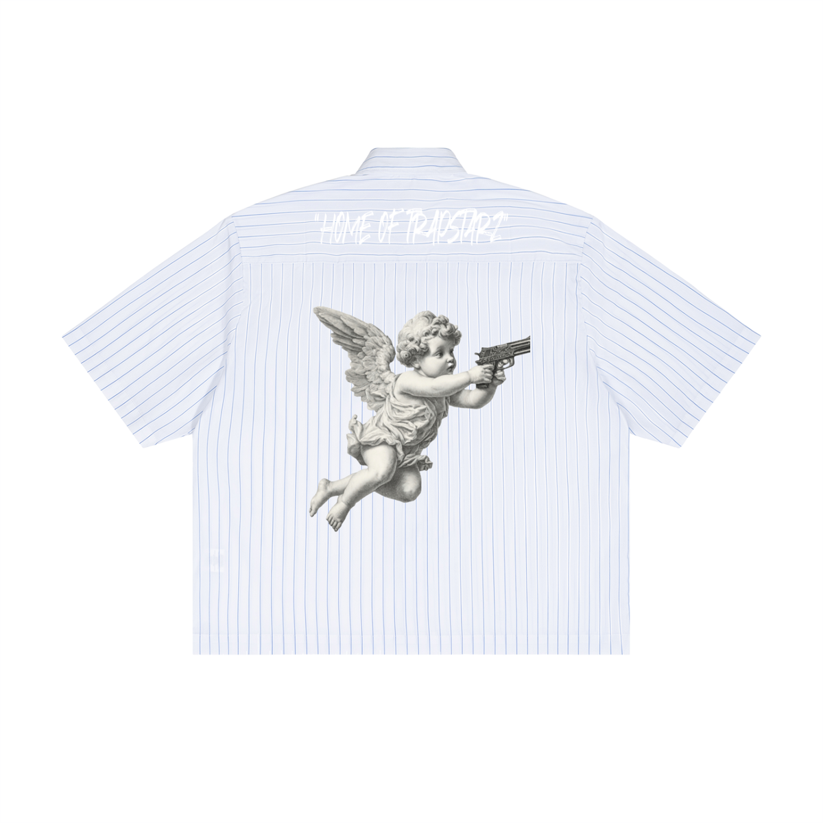 Unisex Striped Boxy Button-Up Shirt