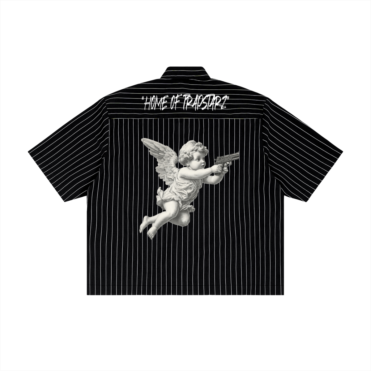 Unisex Striped Boxy Button-Up Shirt