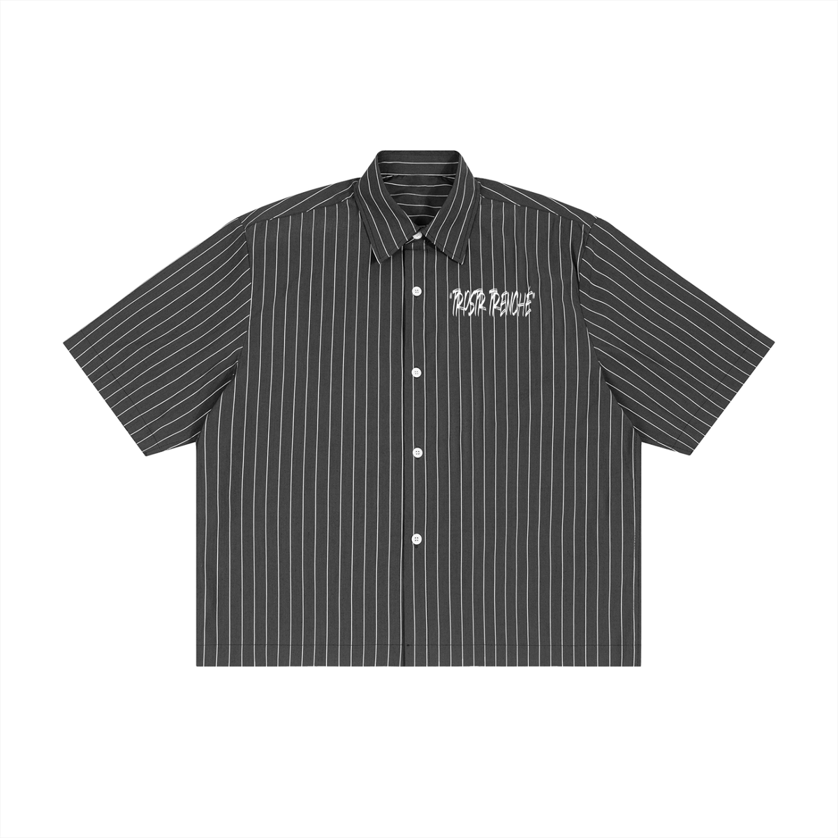 Unisex Striped Boxy Button-Up Shirt