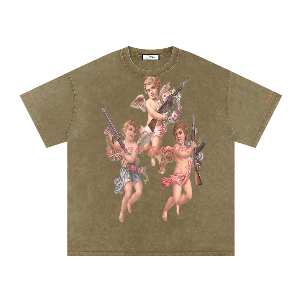 Snow Washed Oversized Cotton T-Shirt