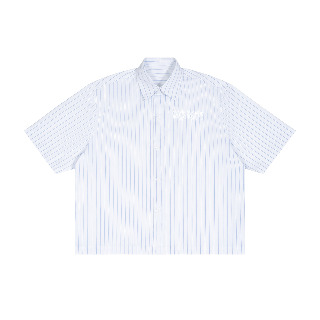 Unisex Striped Boxy Button-Up Shirt