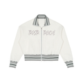 Striped Rib Collar Zip Jacket
