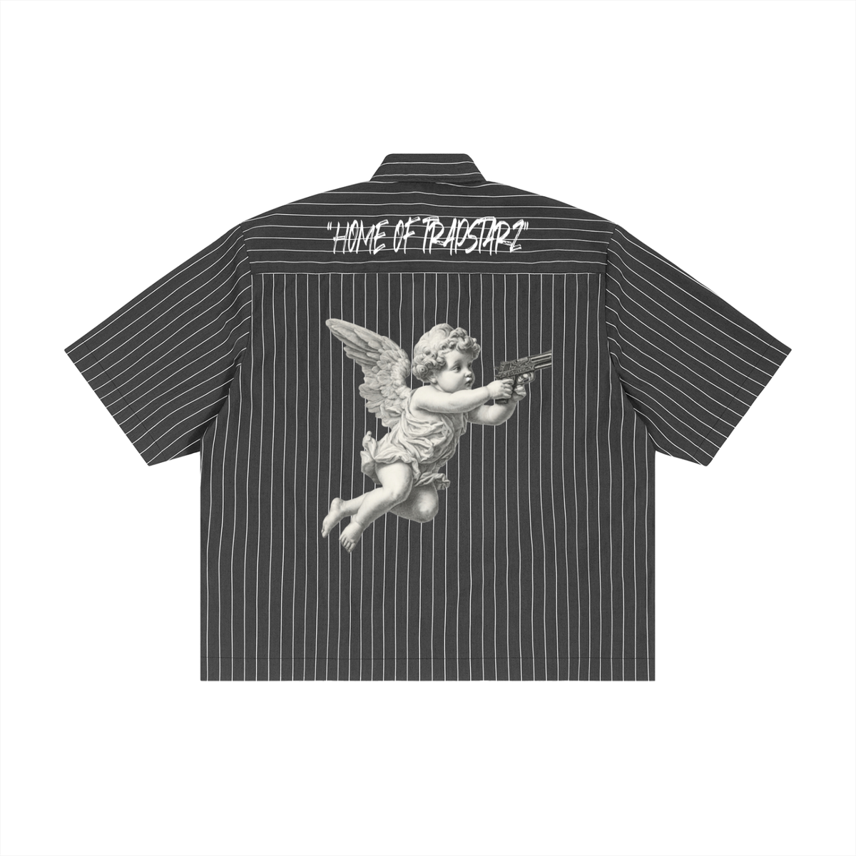 Unisex Striped Boxy Button-Up Shirt